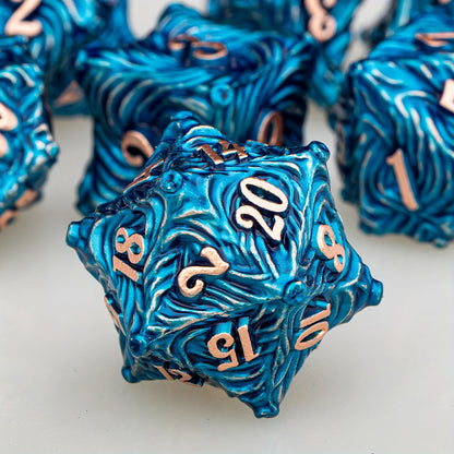 Metal Dice Set - Blue Vortex Portal