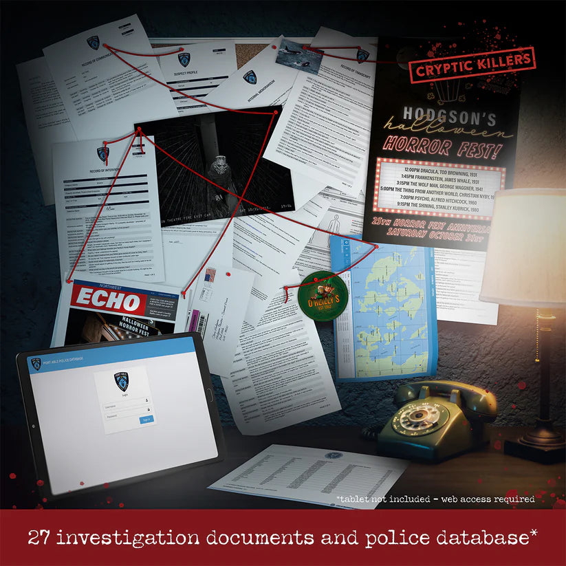 Murder at the Movie Theater - Cryptic Killers - Unsolved Murder Mystery Case File Game