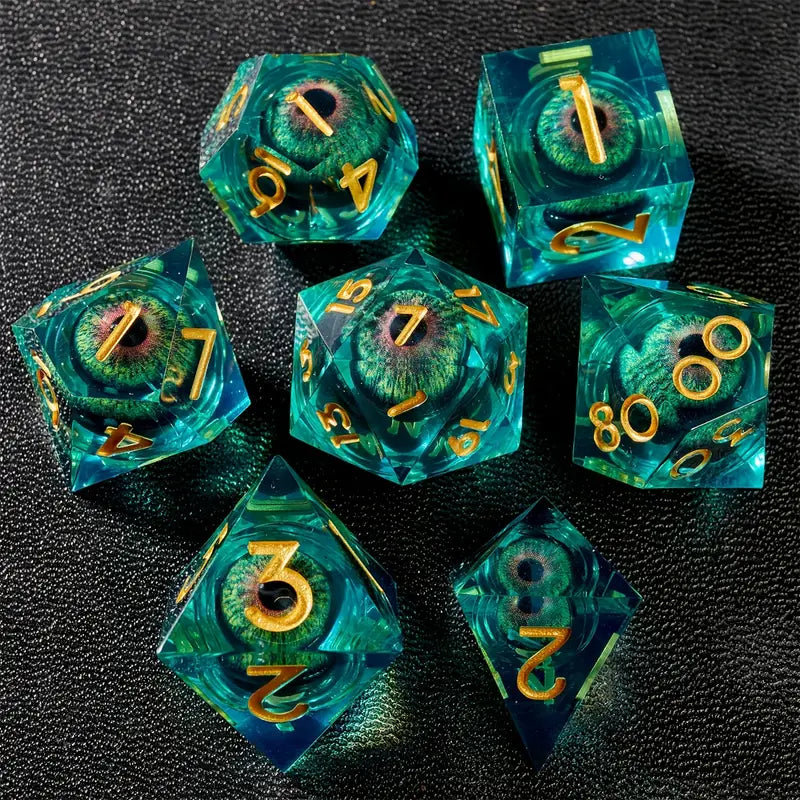 Liquid Core Dice Set - Ogre Eye Green