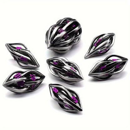 Metal Dice Set - Elven - Purple