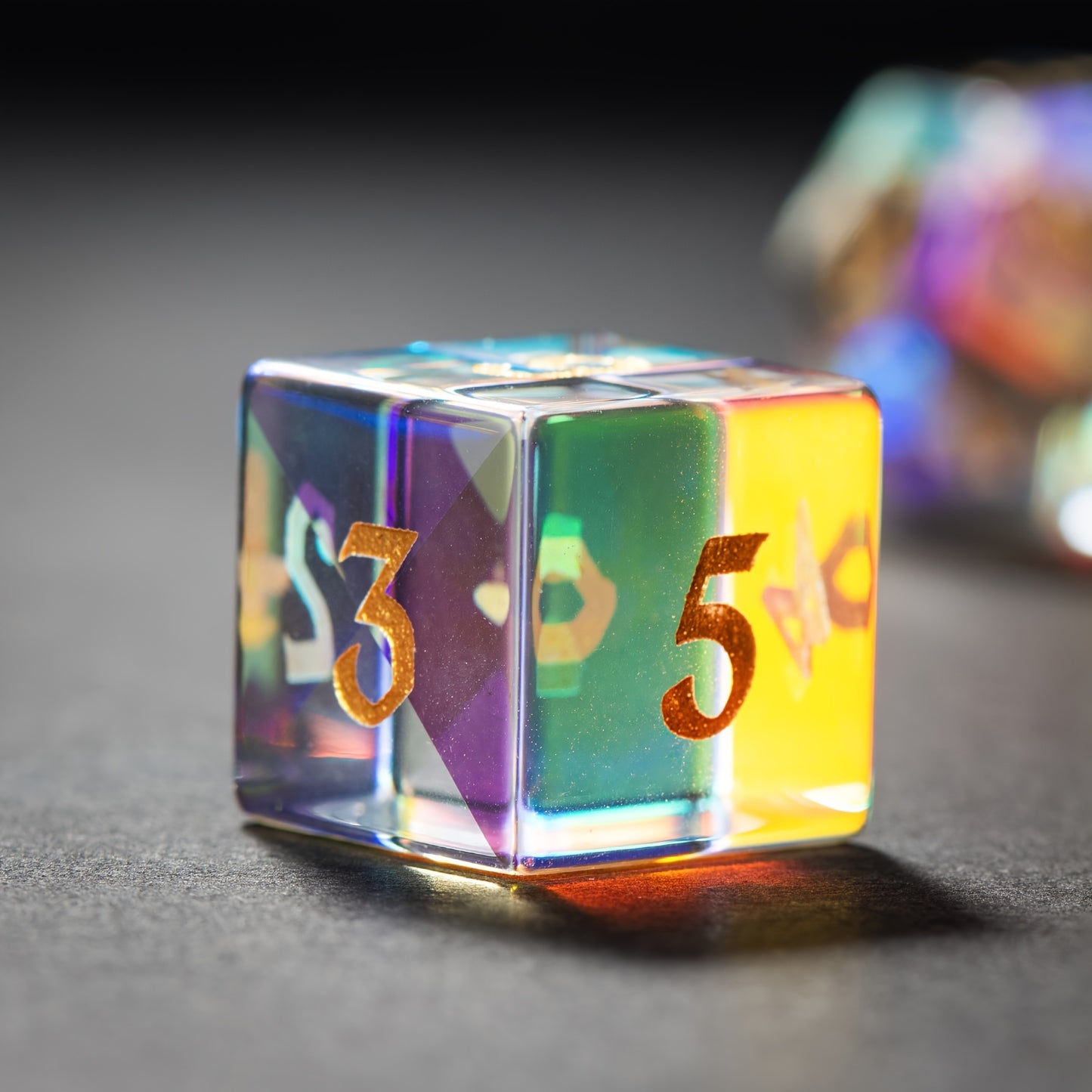 Rainbow Prism Glass - Glass Dice Set