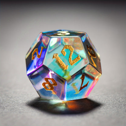 Rainbow Prism Glass - Glass Dice Set