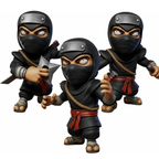 Stone King's Retro Arcade Ninjas Oversized Resin Miniatures