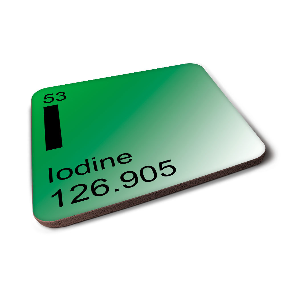Iodine (I) - Periodic Table Element Coaster