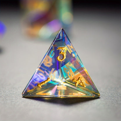 Rainbow Prism Glass - Glass Dice Set