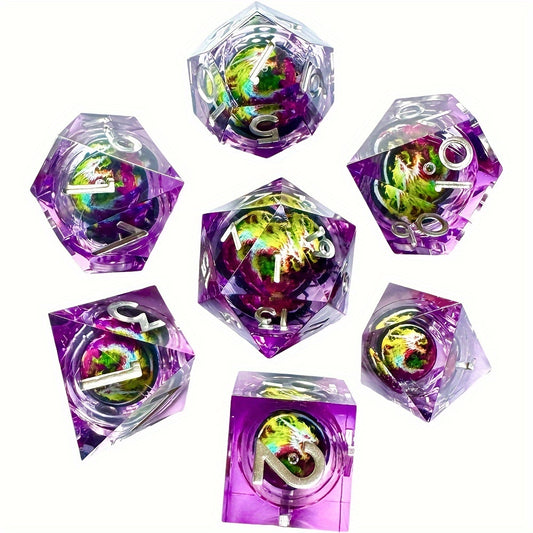 Liquid Core Dice Set - Dragon Purple / Yellow