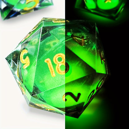 Liquid Core Dice Set - Quicksand Glow Green