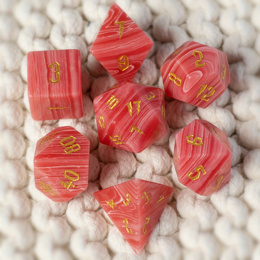 Red Agate - Gemstone Dice Set