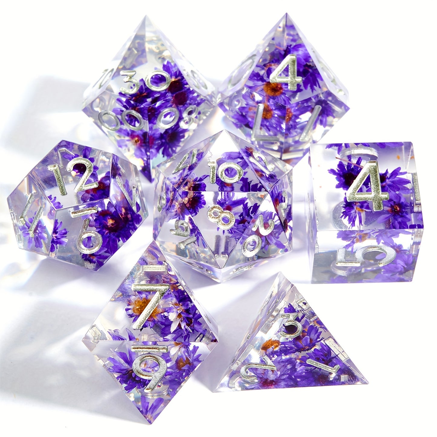 Purple Daisy - Resin Dice Set