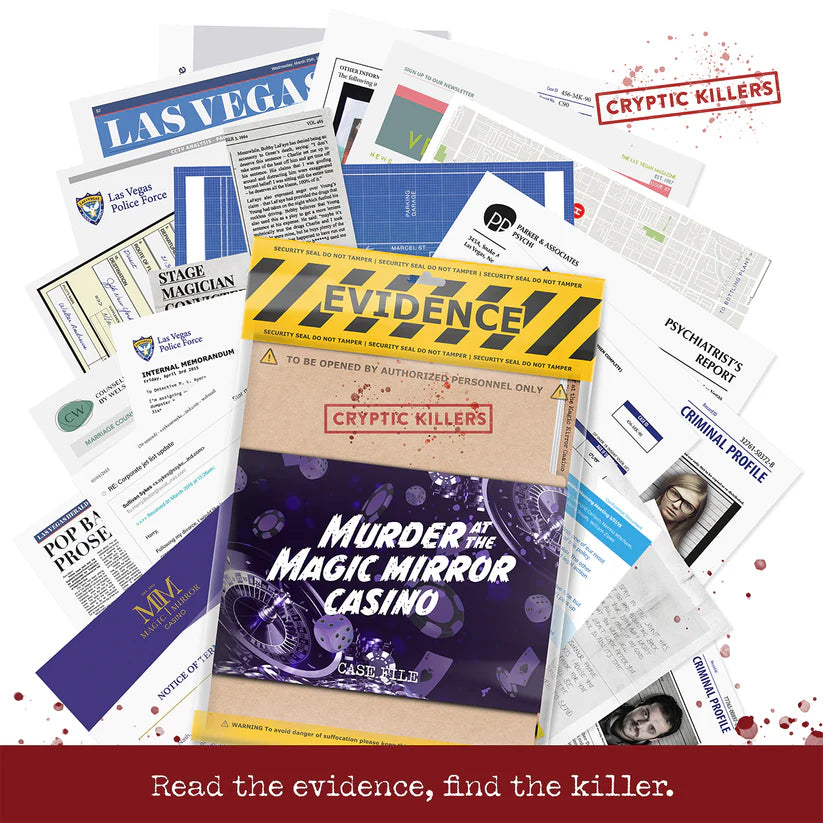 Murder at the Magic Mirror Casino - Cryptic Killers - Unsolved Murder Mystery Case File Game