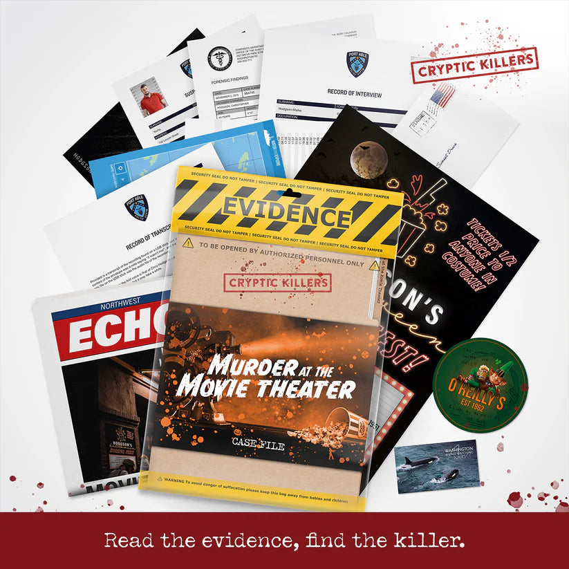 Murder at the Movie Theater - Cryptic Killers - Unsolved Murder Mystery Case File Game