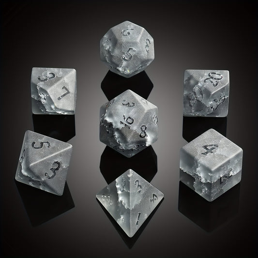 Cracked Black Glass - Glass Dice Set