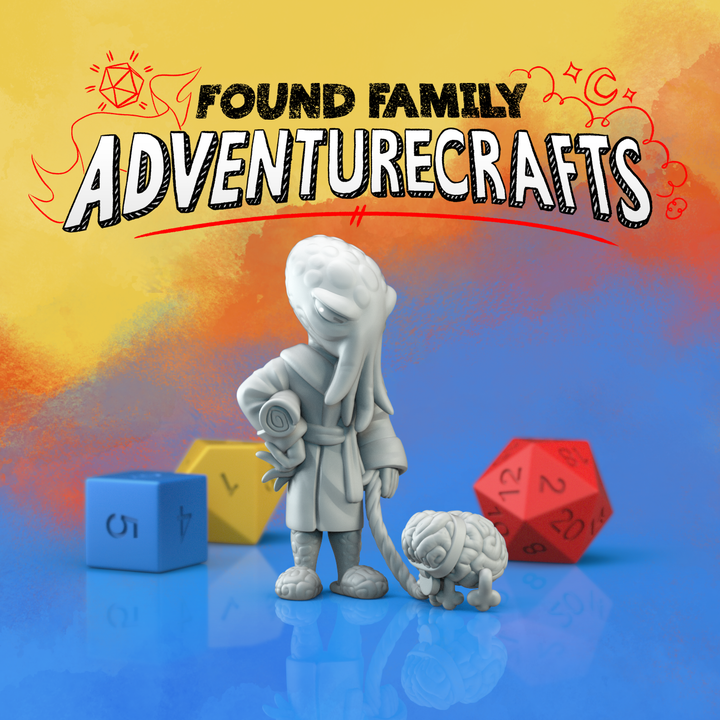 Cozy Mind Flayer Walkies Time - with Intellect Devourer Oversized Miniature