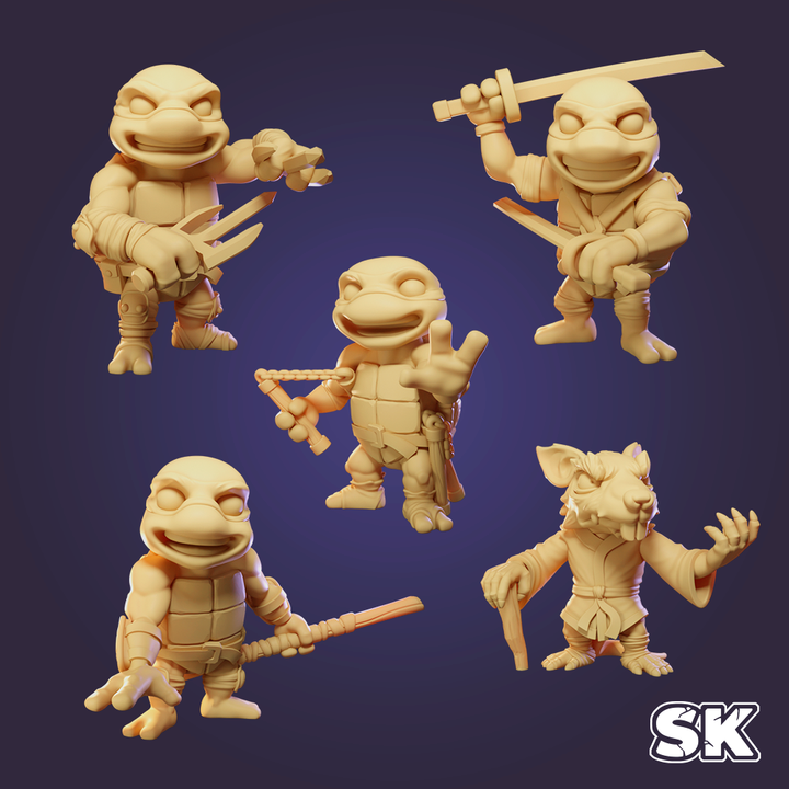 Stone King's Sewer Tortle Gang Oversized Miniatures
