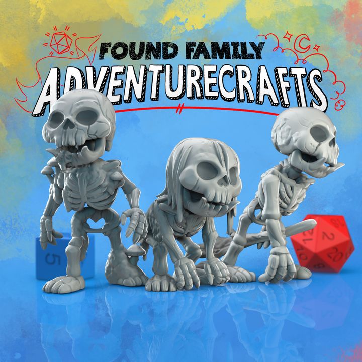 Hulking Undead Tusked Cave Skeletons Oversized Miniatures