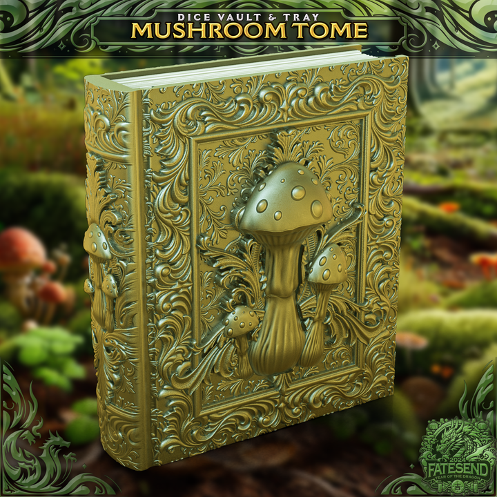 Mushroom Tome - Storage / Roll Tray / Dice Tower