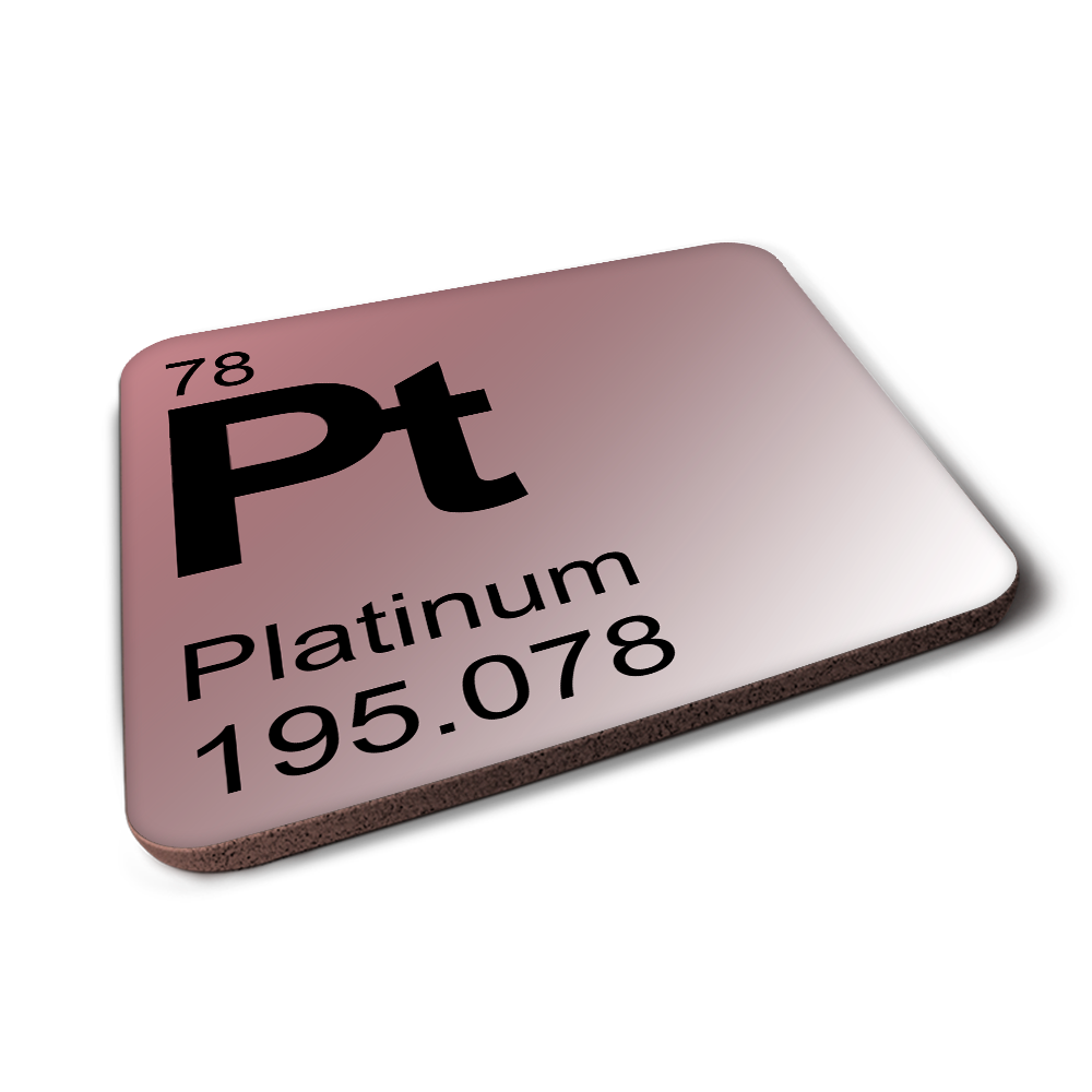 Platinum (Pt) - Periodic Table Element Coaster