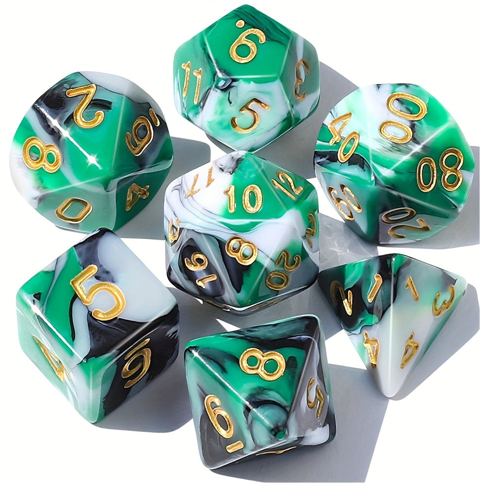 Marble Dice Set - Emerald Night