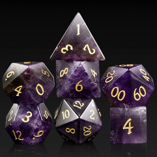 Amethyst - Gemstone Dice Set