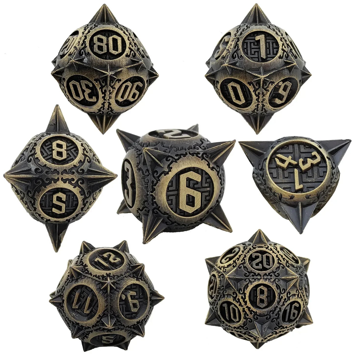 Metal Dice Set - Flail - Bronze