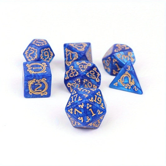 Dragon Runes Dice Set - Golden Nebula