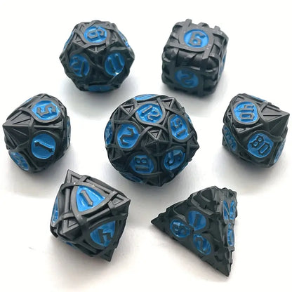 Metal Dice Set - Endless Ribbon - Black Nickel Blue