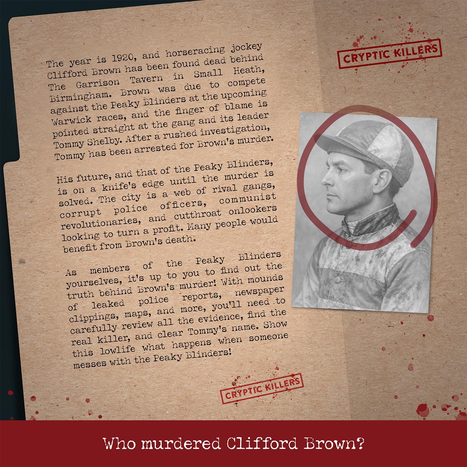 Peaky Blinders - Cryptic Killers - Unsolved Murder Mystery Case File Game