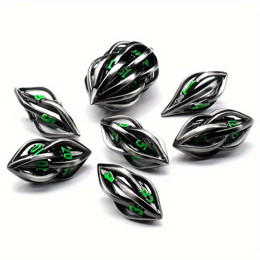 Metal Dice Set - Elven - Green