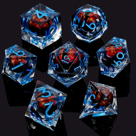 Liquid Core Dice Set - Dragon Eye Blue / Red