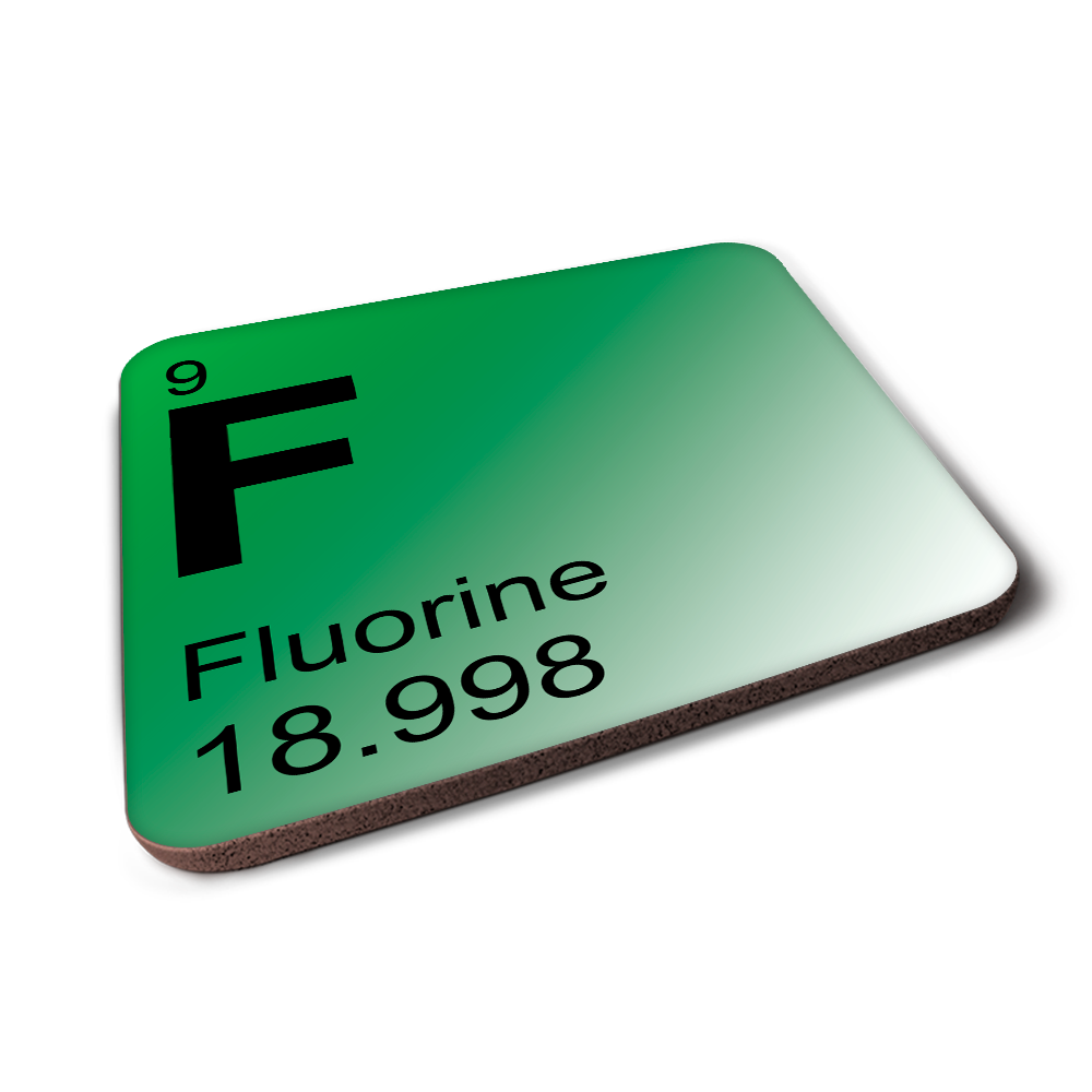 Fluorine (F) - Periodic Table Element Coaster
