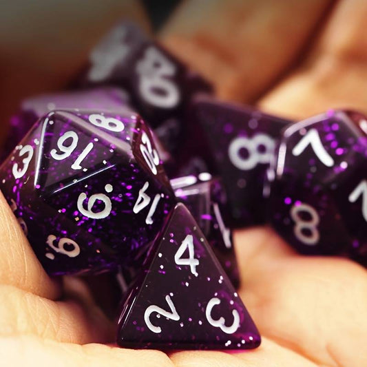 Glitter Dice Set - Purple