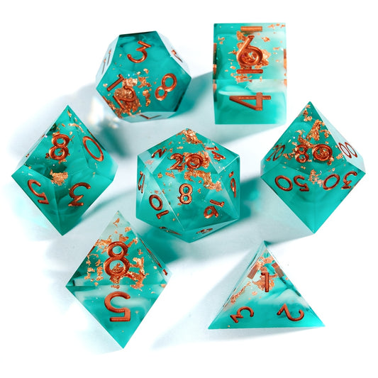 Emerald Enchantment - Resin Dice Set