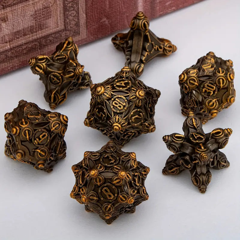 Metal Dice Set - Artificers Dream Ancient Gold