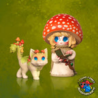 Amanita Mushroomfolk & Mushroom Cat Familiar Oversized Miniatures