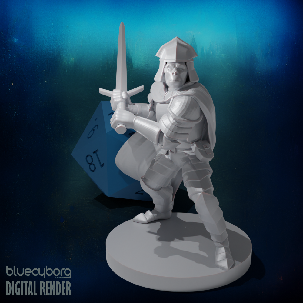 Apefolk Great Weapon Fighter 28mm Scale Miniature