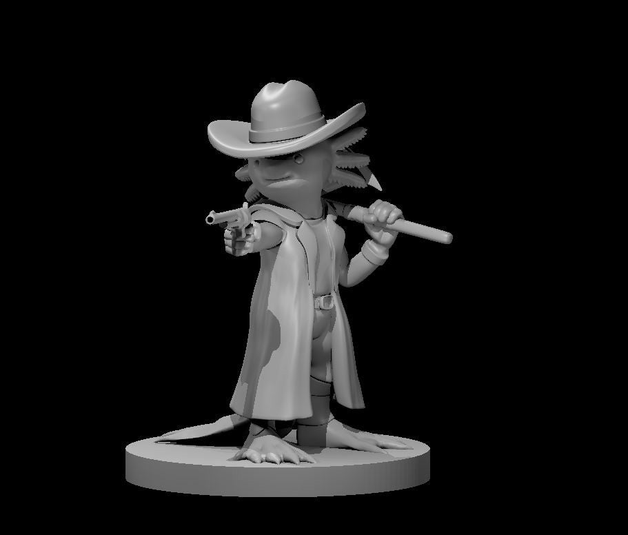 Axolotl Gunslinger 28mm Scale Miniature