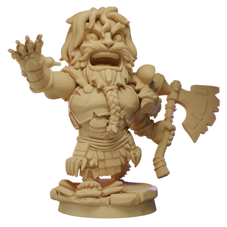 Beardbarian, Bear Spirit Barbarian Oversized Miniature