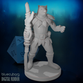 Bearkin Druid with Leaf Armor 28mm Scale Miniature