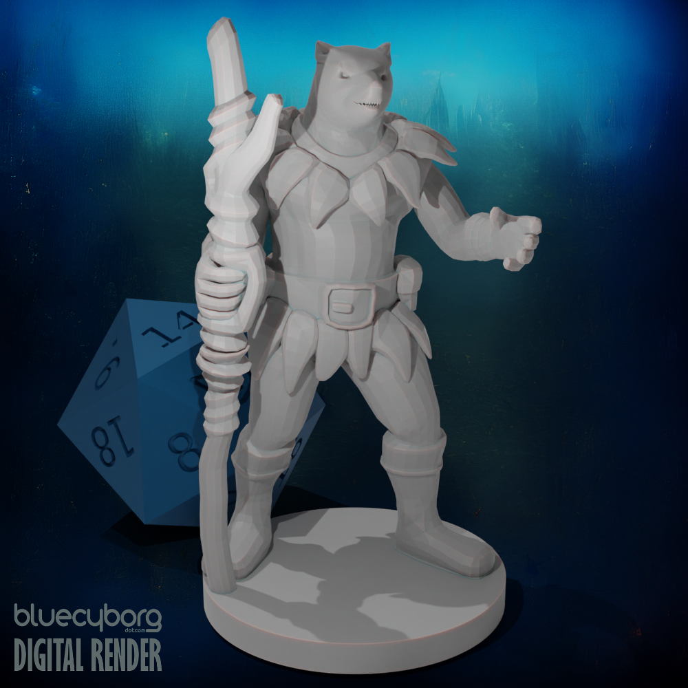 Bearkin Druid with Leaf Armor 28mm Scale Miniature