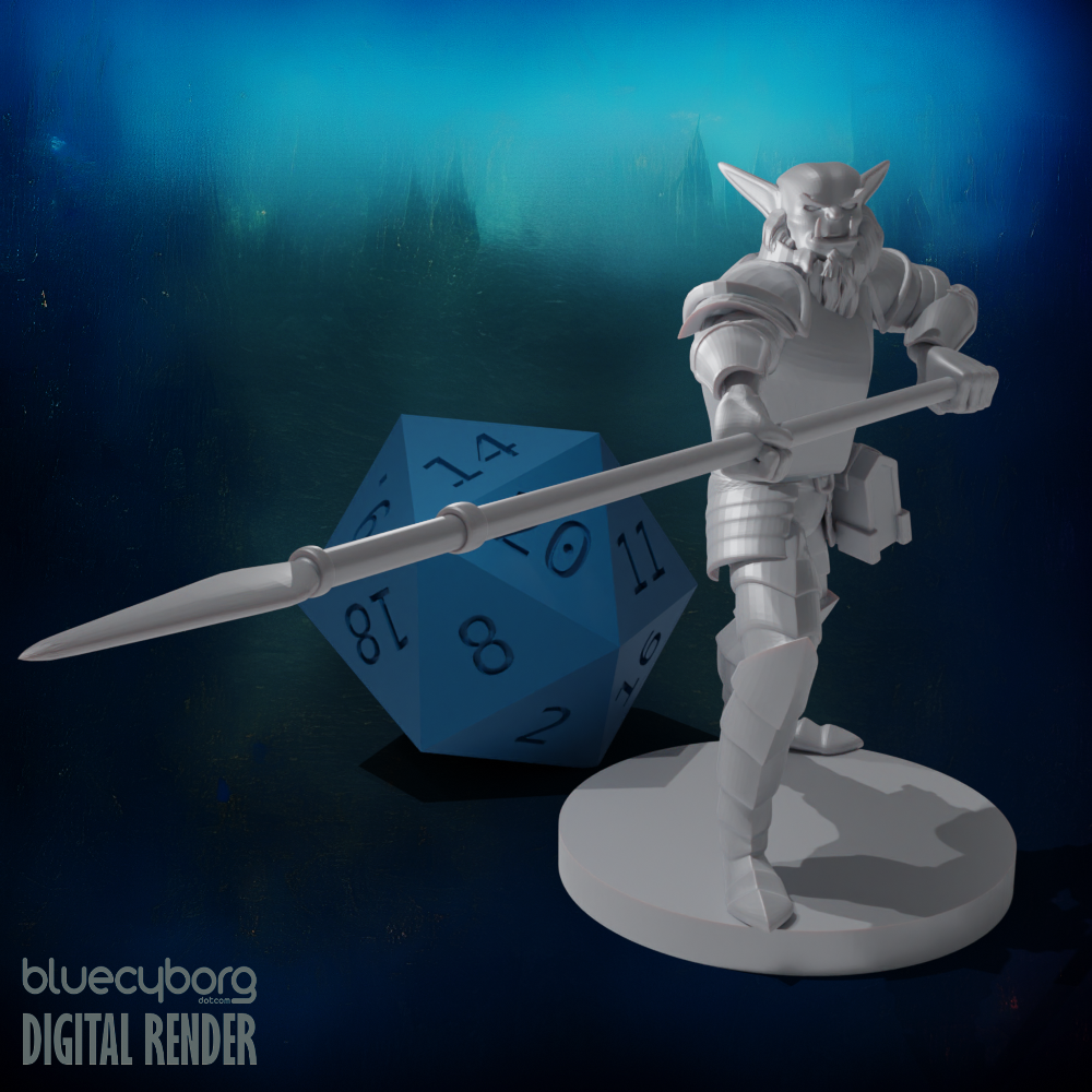 Bugbear Eldritch Knight 28mm Scale Miniature for D&D, Shapeways ...