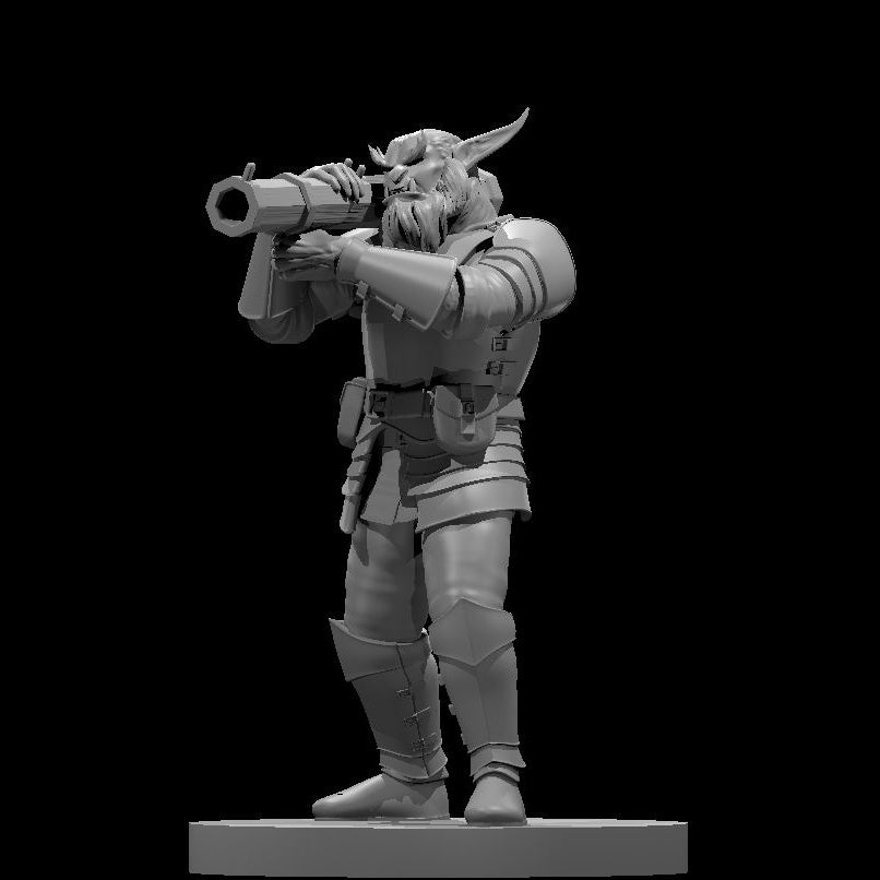 Bugbear Male Artificer W Rocket Launcher - 28mm Scale Miniature