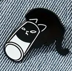 Cat in Tube Enamel Pin Badge - Style 1