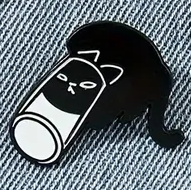 Cat in Tube Enamel Pin Badge - Style 1