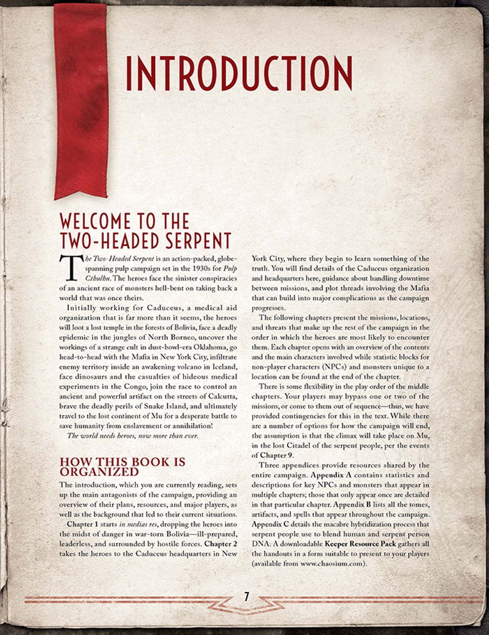Call of Cthulhu - 7e The Two-Headed Serpent Campaign Hardcover