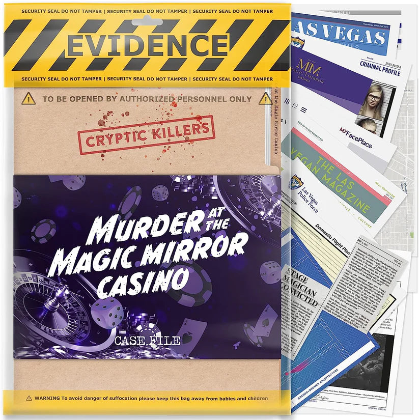 Murder at the Magic Mirror Casino - Cryptic Killers - Unsolved Murder Mystery Case File Game