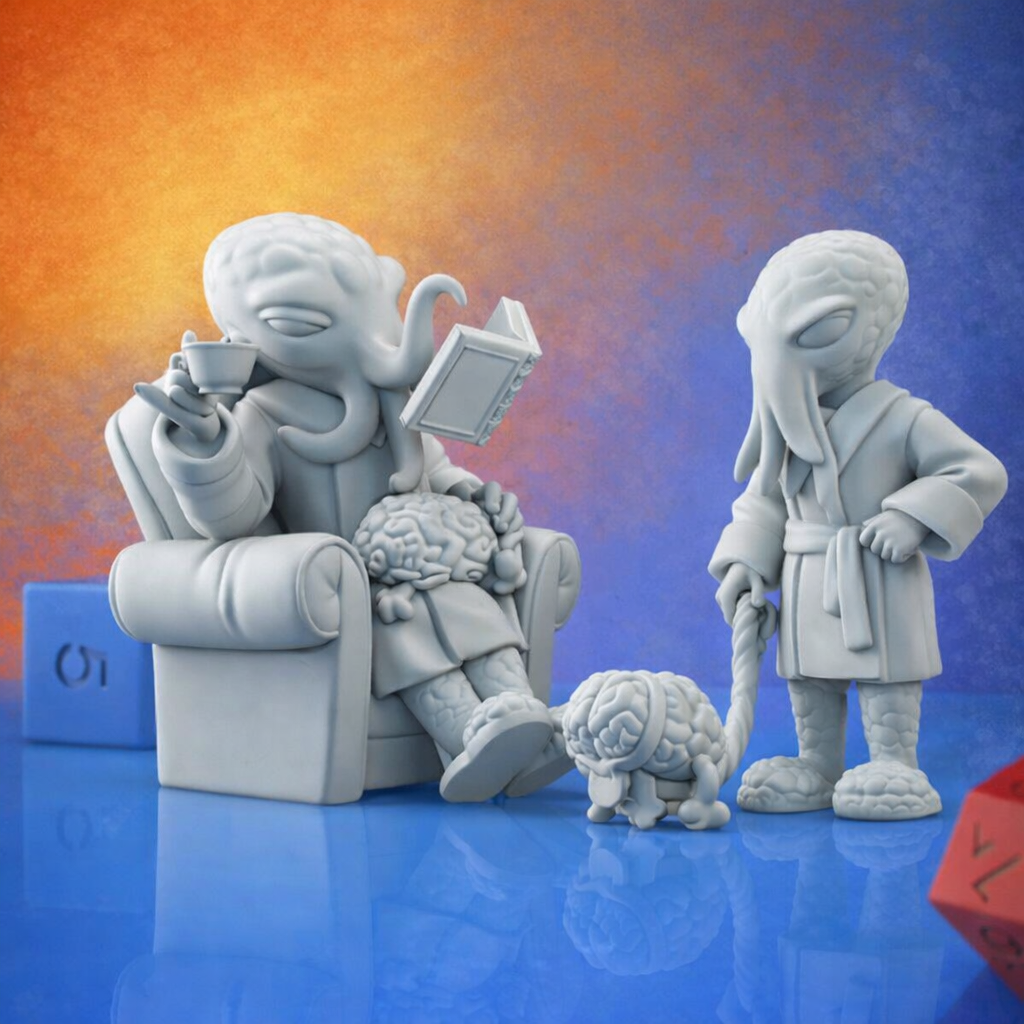 Cozy Mind Flayer Bundle with Intellect Devourers Oversized Miniatures