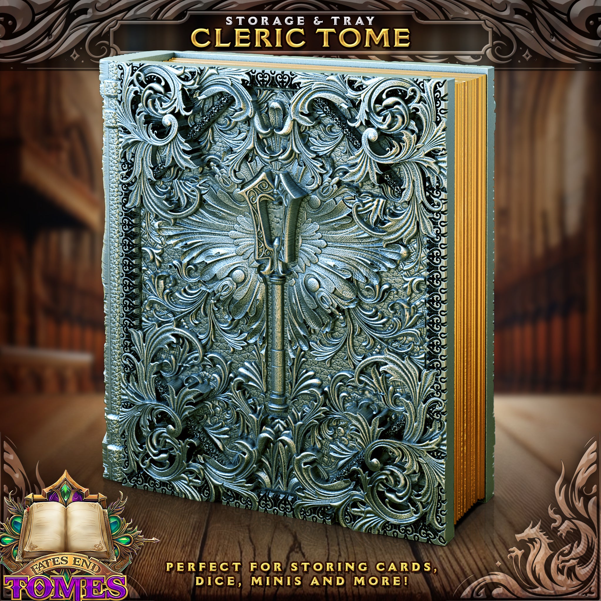 Cleric Tome - Storage / Roll Tray / Dice Tower