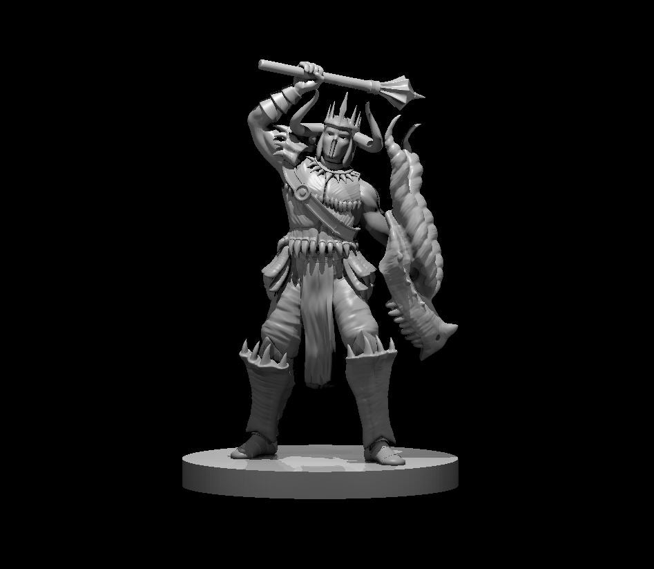 Cleric of Tiamat - 28mm Scale Miniature