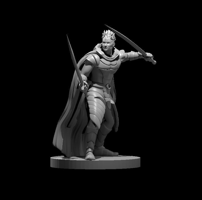 Crystal Folk Duel Wielding Ranger - 28mm Scale Miniature