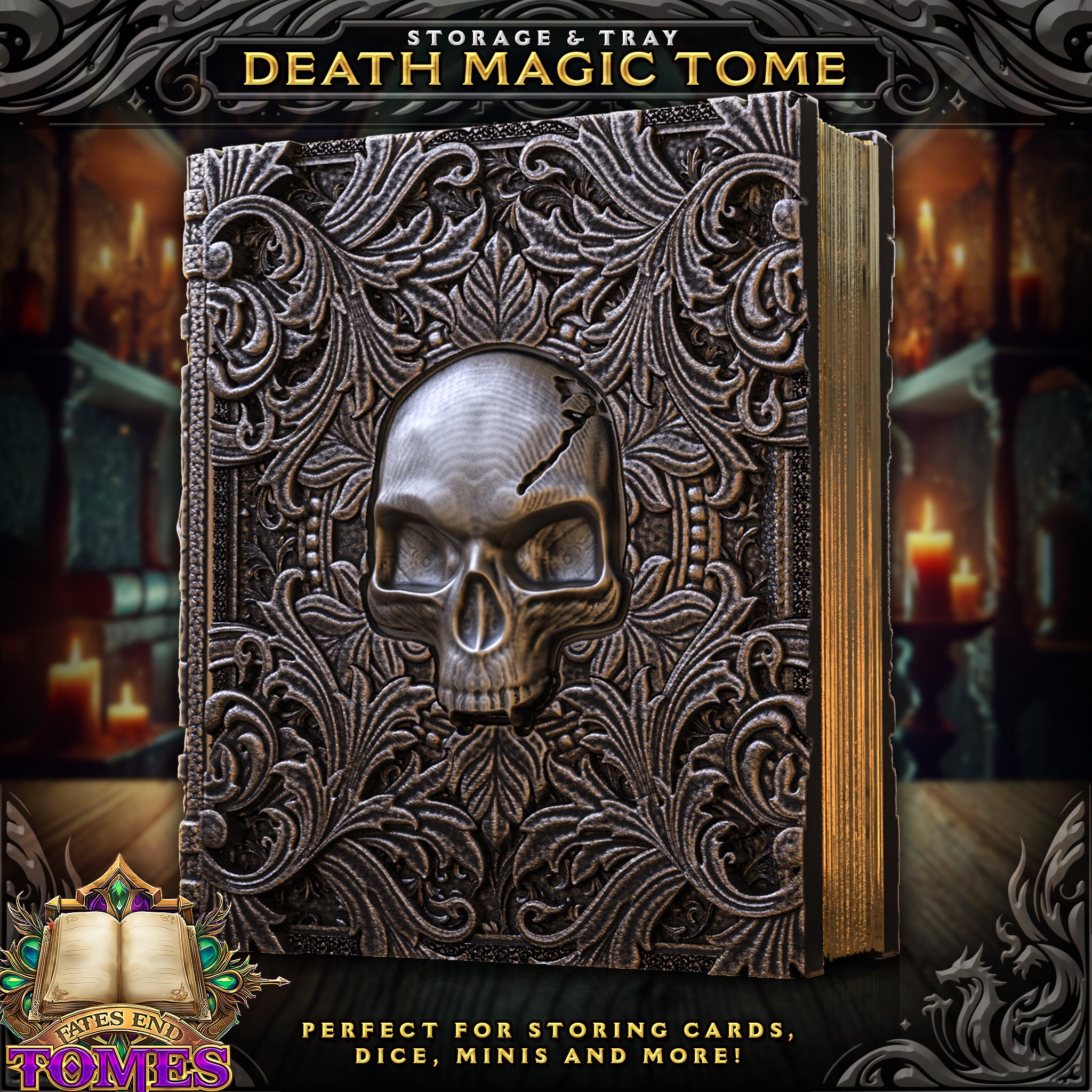 Death Magic Tome - Storage / Roll Tray / Dice Tower